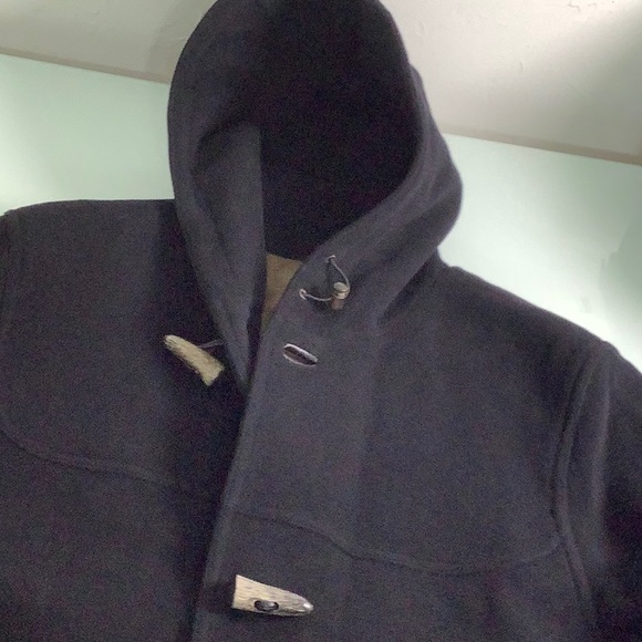 Cole Haan Country Hooded Cashmere Wool blend Black Coat men size Medium EUC - Picture 12 of 16